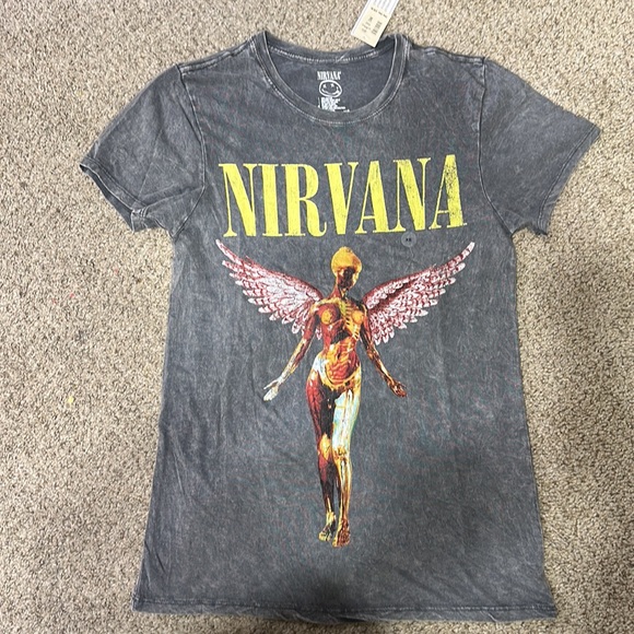 Aeropostale Nirvana In Utero Graphic Tee Shirt size XS Boyfriend fit - Picture 2 of 5